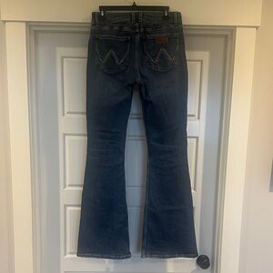 Wrangler Dark Blue Flare Jeans - Classic Back Pocket Stitch